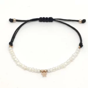 Pulsera con Perla y Plata Bañada en Oro Rosa