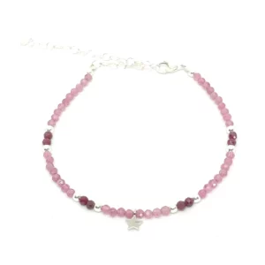 Pulsera Estrella Turmalina y Rubí