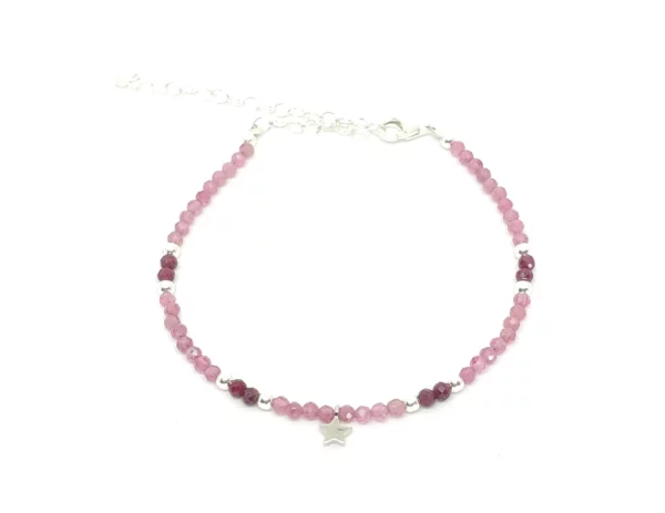 Pulsera Estrella Turmalina y Rubí