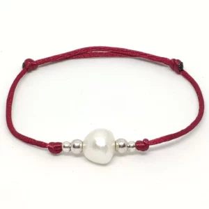 Pulsera Perla Hilo Granate