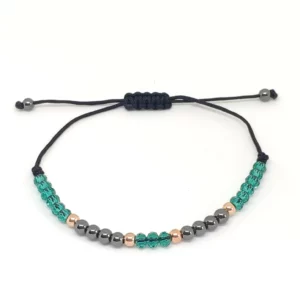 Pulsera Hematita y Cristal Azul
