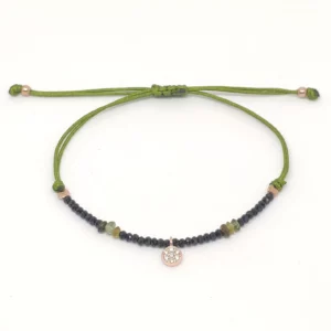 Pulsera Plata Bañada en Oro Rosa con Espinela Turmalina y Circonita